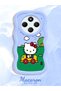Simple Blue Silicone Phone Case Hello Kitty Pattern Compatible with Poco C75 Shockproof