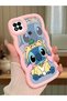 Simple Pink Silicone Phone Case Stitch Pattern Compatible with Redmi 10A Shockproof - 2