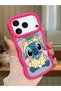 Simple Red Silicone Phone Case Stitch Pattern Compatible with iPhone 17 Pro Max Shockproof - 2