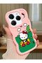 Simple Pink Silicone Phone Case Compatible with Tecno Spark 20 Pro Shockproof Hello Kitty Pattern - 2