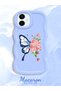 Simple Blue Silicone Phone Case Butterfly Pattern Compatible with Samsung Galaxy A06 Shockproof