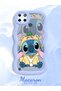 Simple Blue Silicone Phone Case Stitch Pattern Compatible with Realme C25Y Shockproof