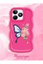 Simple Red Silicone Phone Case Butterfly Pattern Shockproof Compatible with Realme C53