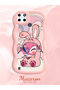 Simple Pink Silicone Phone Case Cute Pattern Compatible with Realme C25Y Shockproof