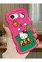 Shockproof Simple Red Silicone Phone Case Hello Kitty Pattern Compatible with iPhone 16E - 2
