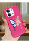 Simple Red Silicone Phone Case Butterfly Pattern Shockproof Compatible with Xiaomi Redmi 15C 4g - 2