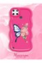 Simple Red Silicone Phone Case Butterfly Pattern Shockproof Compatible with Realme C25Y