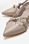 Women's Pin Cross-Strapped Open Back Pointed Toe Heeled Sandals Ten Yanki̇ - 3