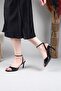 Sare Ankle Strap Patent Leather Heeled Shoes Black - 5