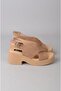 Seç 880015 genuine leather wedge heel sandal (heel: 7 cm, platform: 3 cm) mink suede - 4