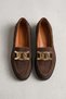 Brown Suede Women's Loafer Shoes Brown Color Genuine Suede Leather Buckle Women's Casual Moccasins - 2