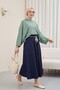 Half-Throated Batwing Sleeve Sweater -Mint - 3