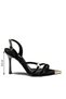Women's Pointed Toe High Heeled Open Evening Dress Shoes with Stone Buckle 21220 - 2