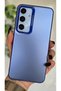 Samsung Galaxy A54 Compatible Blue Color Gradient Matte Silicone Case with Camera Frame Luxury Electro
