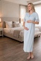 Women's Full Length Lace Maternity Nightgown - 5