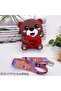 Girls Boys Teddy Bear Figured Silicone Mini Crossbody Bag Hug Me Printed Shoulder Bag with Strap - 2