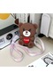 Girls and Boys Teddy Bear Figured Silicone Mini Crossbody Bag with Love Written on It - 2