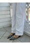 Black Leather (Maria) Women's Slippers with Silver Drops - 6