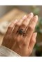 Vintage Women's Ring Bronze Authentic Jewelry Minimal Black Turtle Adjustable