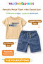 Boy's Denim Shorts Set Single Jersey Combed Cotton T-Shirt Summer Two-Piece Set White Beige Khaki I 4-12 Years Old I Boy's Set - 4