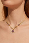 Lotus Flower Princess Violet Necklace with Dangle Premium Design - 3
