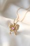 Butterfly's Soul Heart Detailed Steel Zircon Stone Necklace
