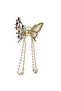 Colorful Crystal Stone and Pearl Dangle Hair Clip - 6