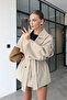 Windbreaker Detailed Lined Women's Trench Coat Jacket Trench - 2