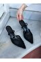 Black Knitted (Leay) Elastic Women's Stiletto - 6