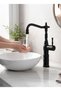 Matte Black Retro Bowl Sink Fixture Dark Black High Model Bathroom Fixture Special Design - 2