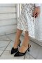 Black Knitted (Leay) Elastic Women's Stiletto - 2
