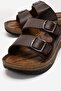 Double Buckle Men's Slippers Brown - 3