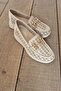 Ern -36100 Eren Shoes&Bag Genuine Leather Laser Patterned Medium Buckle Flat and Light Sole Orthopedic Shoes Cream - 5