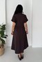 Women's Buttoned Midi Dress – Short Sleeve Stylish Dress with Waist Fit - 7
