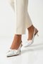 Lorea White Patent Leather Bow Detailed Women's Heeled Shoes