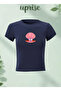 Pearl Disco Ball Printed Cotton Lycra Body Tee Crop T-Shirt