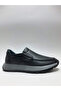 Genuine Leather Black Laceless Daily Comfortable Lightweight Orthopedic Men's Shoes - 2