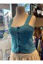 Motif Bustier Crop Top - 2