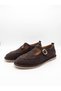 Genuine Leather Brown Suede Mary Jane Women's Shoes with Buckle, Comfortable Ballet Flats, Daily Stylish, Lightweight and Comfortable - 3