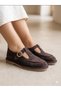 Genuine Leather Brown Suede Mary Jane Women's Shoes with Buckle, Comfortable Ballet Flats, Daily Stylish, Lightweight and Comfortable - 4