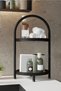 2-tier white marble patterned cosmetic jewelry bathroom organizer - 3