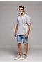 Comfort Fit Round Neck Plain Men's Blue Short Sleeve T-Shirt - 3
