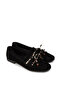 Women's Black Perforated Suede Ballerinas - 5