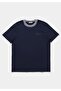 Regular Fit Round Neck Plain Men's Navy Blue Short Sleeve T-Shirt - 5