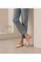 Nova Gold Toe Detailed Pointed Toe Open Back Women's Low Heel Shoes - 3
