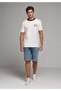Straight Fit Low Waist Plain Men's Light Indigo Denim Jean Shorts - 3