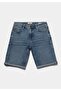 Straight Fit Low Waist Plain Men's Light Indigo Denim Jean Shorts - 5