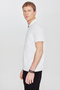 Men's Ecru Standard Fit Regular Cut Polo Collar Jacquard Knitwear T-Shirt - 3