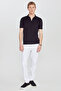 Men's Black Standard Fit Regular Fit Polo Neck Jacquard Knitwear T-Shirt - 2
