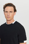 Men's Black Standard Fit Regular Cut Crew Neck Knitwear T-Shirt - 5